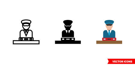 Customs icon of 3 types color, black and white, outline. Isolated vector sign symbol.のイラスト素材
