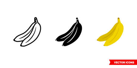 Banana icon of 3 types. Isolated vector sign symbol.のイラスト素材