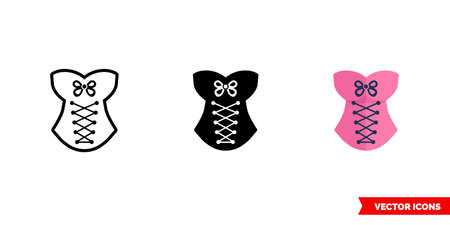 Corset icon of 3 types. Isolated vector sign symbol.のイラスト素材