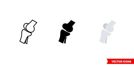 Bone joint icon of 3 types. Isolated vector sign symbol.のイラスト素材