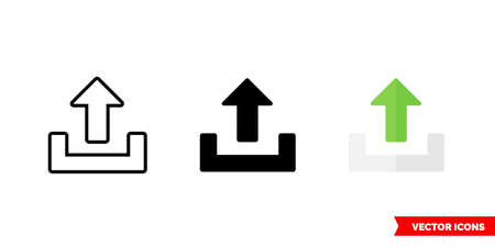 Upload icon of 3 types. Isolated vector sign symbol.のイラスト素材
