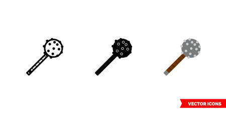 Mace icon of 3 types. Isolated vector sign symbol.のイラスト素材