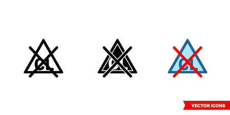 Non chlorine bleach if needed icon of 3 types color, black and white, outline. Isolated vector sign symbol.のイラスト素材