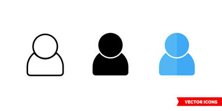 Person icon of 3 types. Isolated vector sign symbol.のイラスト素材