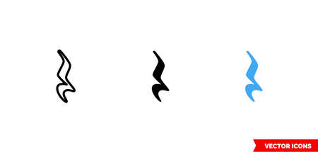 Quarter rest icon of 3 types. Isolated vector sign symbol.のイラスト素材