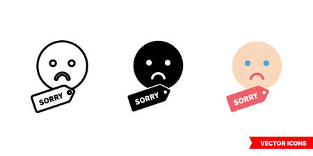 Apology icon of 3 types. Isolated vector sign symbol.のイラスト素材