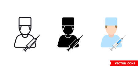 Doctor doc medic icon of 3 types. Isolated vector sign symbol.のイラスト素材