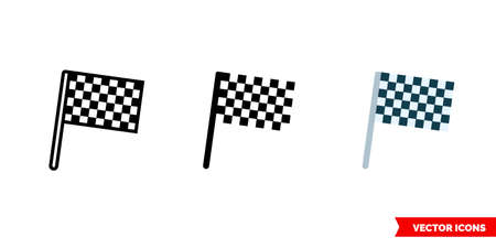 Start flag icon of 3 types. Isolated sign symbol.のイラスト素材