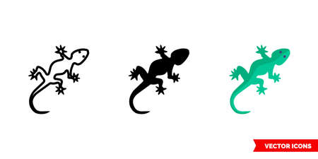 Salamander icon of 3 types. Isolated vector sign symbol.のイラスト素材
