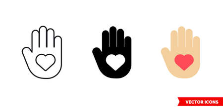 Volunteering icon of 3 types. Isolated vector sign symbol.のイラスト素材