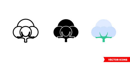 Cotton icon of 3 types. Isolated vector sign symbol.のイラスト素材