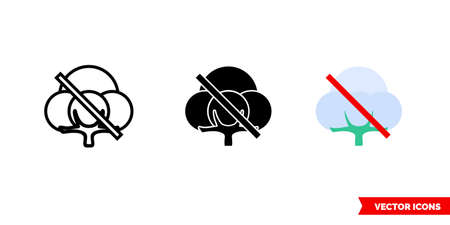 No cotton icon of 3 types. Isolated vector sign symbol.のイラスト素材