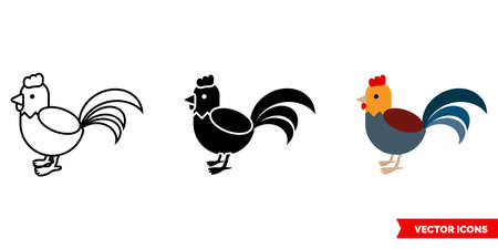 Cock icon of 3 types. Isolated vector sign symbol.のイラスト素材