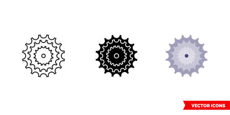 Bicycle cassette icon of 3 types. Isolated vector sign symbol.のイラスト素材