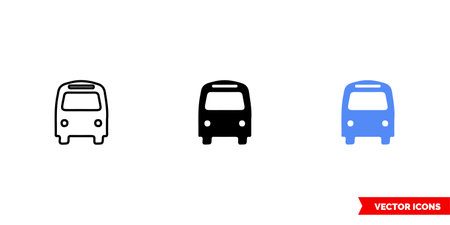 symbol bus stop icon of 3 types color, black and white, outline.Isolated vector sign symbol.のイラスト素材