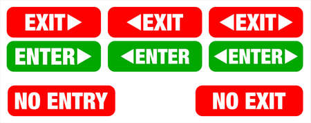 Enter Exit No entry No exit sign for public awarenessのイラスト素材