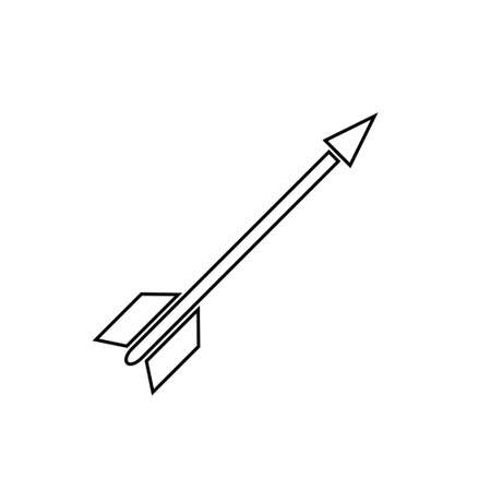 Arrow archery vector icon thin lineのイラスト素材