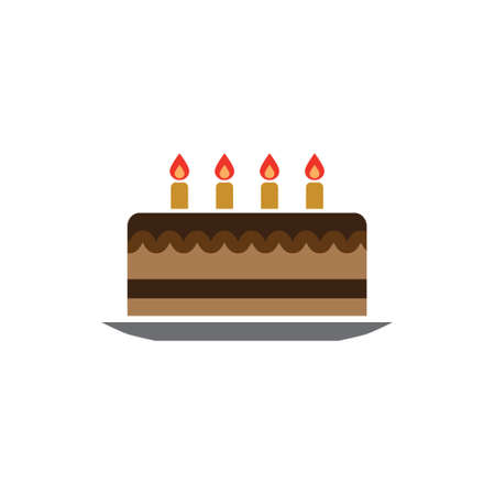 Birthday cake vector icon color