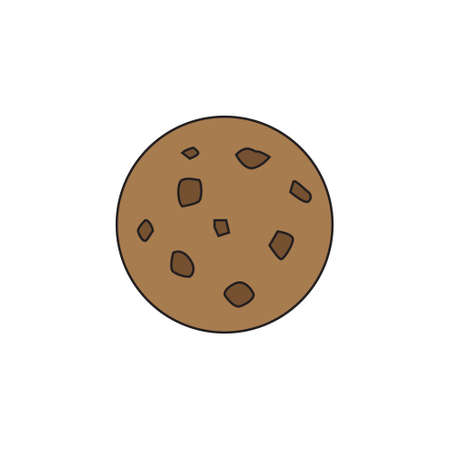 Chocolate chip cookie vector iconのイラスト素材