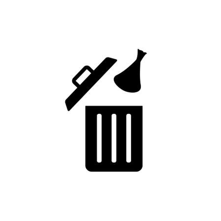 Trash can, litter, garbage can or bin vector iconのイラスト素材