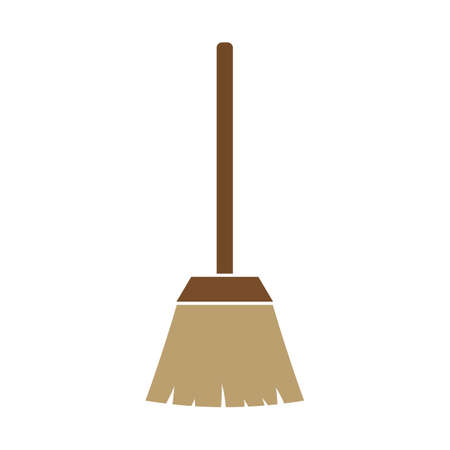 Broom cleaning house chore vector iconのイラスト素材