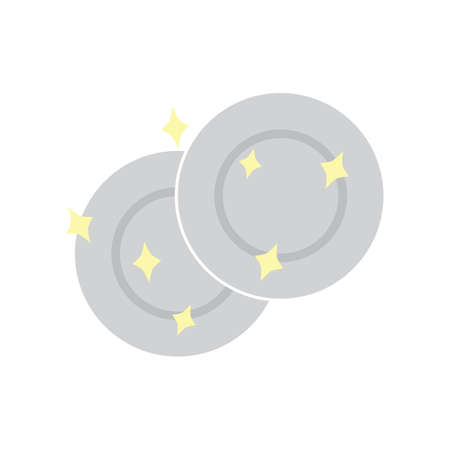 Clean dishes, shining plate vector iconのイラスト素材