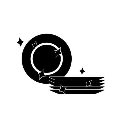 Clean dishes, shining plate vector iconのイラスト素材