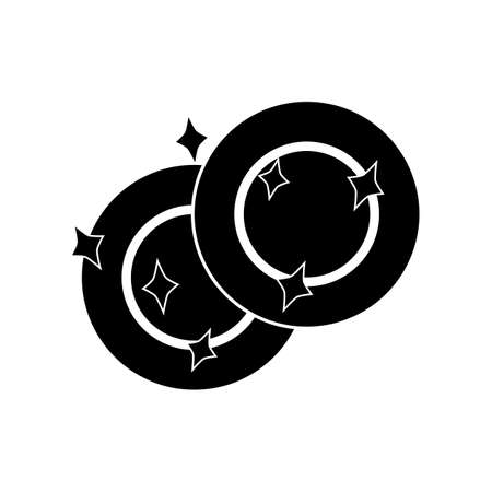 Clean dishes, shining plate vector iconのイラスト素材