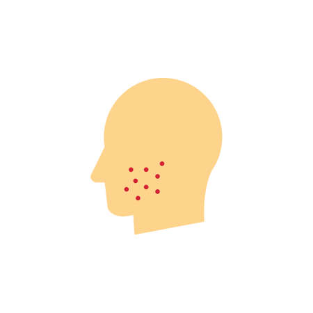 Pimple, acne on face vector icon, skin care iconのイラスト素材