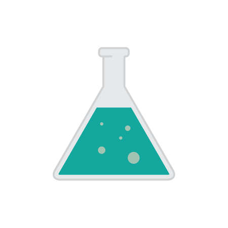 Chemistry beaker vector icon, laboratory glass container, liquid in beaker iconのイラスト素材