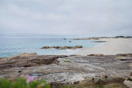 View of a beach in Brittanyの写真素材