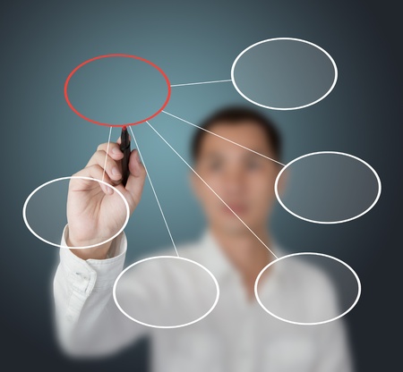 business man drawing diagramの写真素材