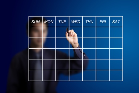 business man drawing scheduleの写真素材