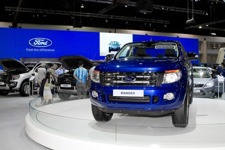BANGKOK - DECEMBER 2: Ford Ranger car on display at the 28th Thailand International Motor Expo on December 2, 2011 in Bangkok, Thailand.のeditorial素材