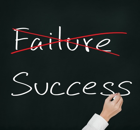 business hand eliminate failure and make successの写真素材