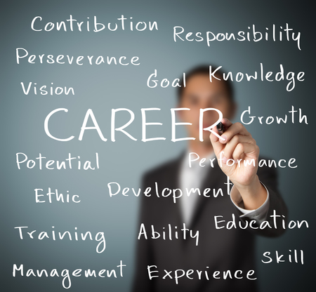 business man writing career conceptの写真素材
