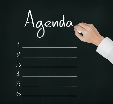 business hand writing blank agenda listの写真素材
