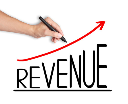business hand writing revenue growth graphの写真素材