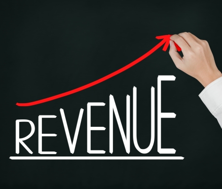 business hand writing revenue growth graphの写真素材