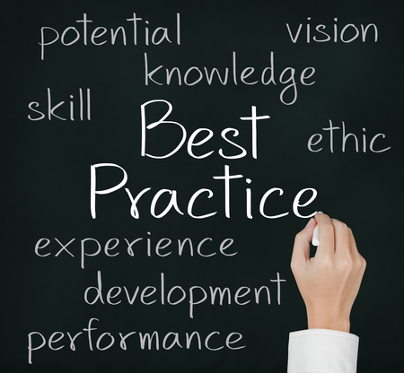 business hand writing best practice conceptの写真素材