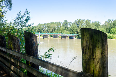 Fraser River at Langley Fort, Canada, BCの写真素材