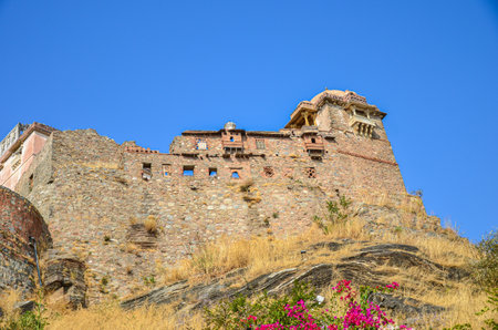 A section of the Kumbalgarh Fort in Udaipur, Rajasthan, India