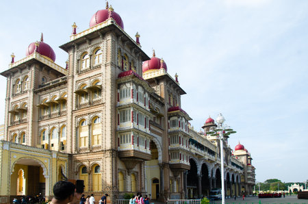 Majestic view of the Mysore Palace.