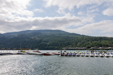 Natural beauty of the Cultus Lake in Chilliwack, Fraser Valley, British Columbia, Canada on a cloudy...