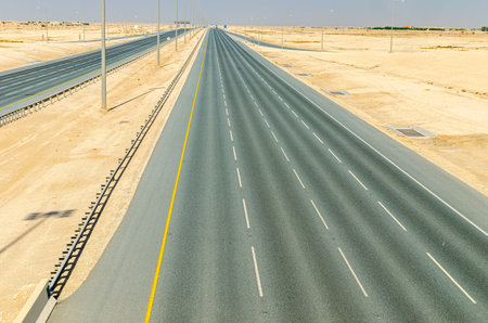 Driving through a  highway (express way)の写真素材