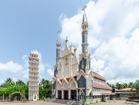 Our Lady of Fatima Church at Perampalli, Udupi, Indiaの写真素材