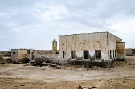 Ruins of an ancient fishing village at Al Ruwais, Qatarの写真素材