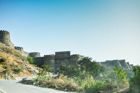 A section of the Kumbalgarh Fort in Udaipur, Rajasthan, India