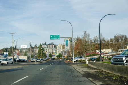 View of Mission in the Fraser Valley, British Columbia Canadaの写真素材