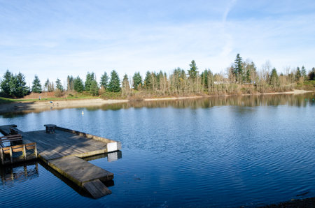 Albert Dyck Lake, also known as Molson Lake - a man-made lake and popular park in Abbotsford, BC,...